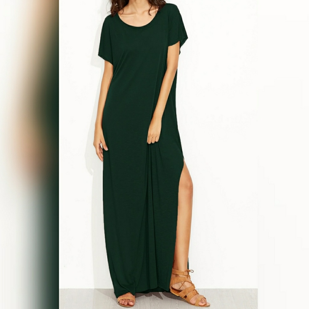 🎉ONE DAY SALE🎉 🌿🌱 GREEN SIDE SLIT MAXI🌱 - Picture 3 of 5